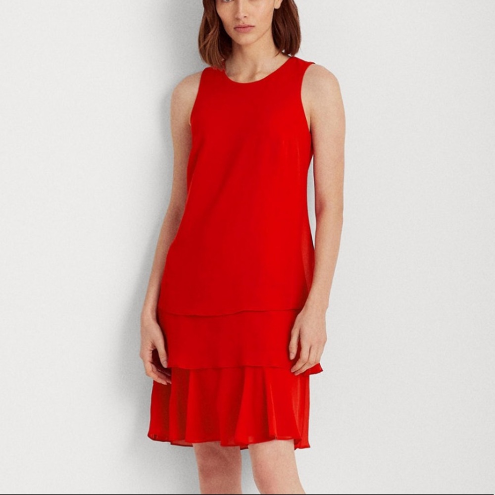 NWT Lauren Ralph Lauren Ruffle Shift Dress